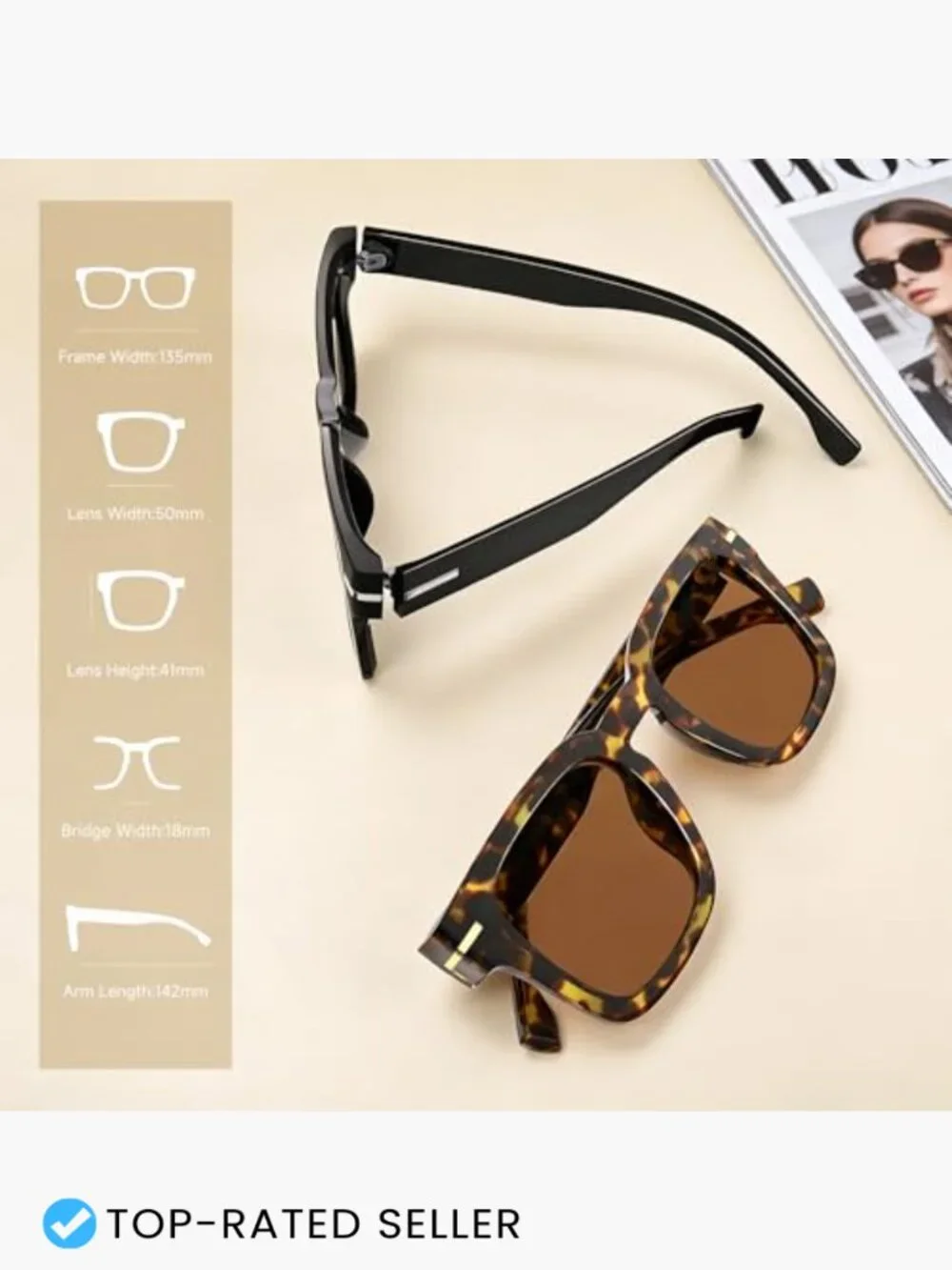 Square Frame Retro Sunglasses UV Protection Driving Classic for Women Men